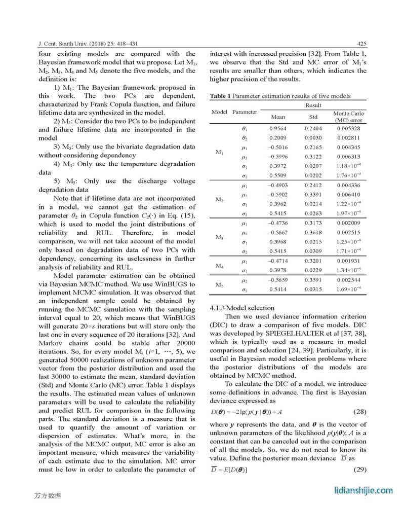 衛(wèi)星蓄電池二元性能退化和壽命數(shù)據(jù)的貝葉斯模型