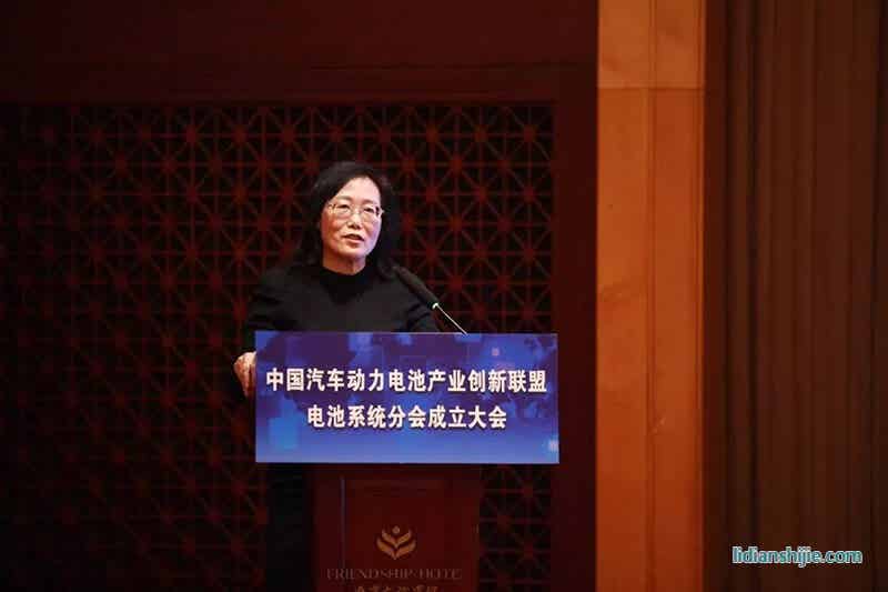 中國汽車工業協會副秘書長、創新聯盟秘書長許艷華女士發表致