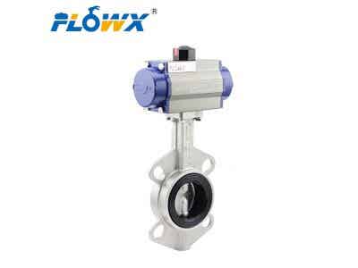 弗雷西 氣動對夾蝶閥 不銹鋼蝶閥 EPDM圖2