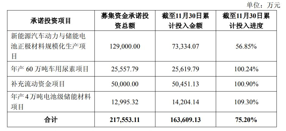 (龍蟠科技募資使用情況及投入進度